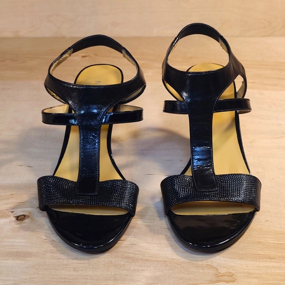 Nine West Black Leather Women's 3 Inch Heels - Picture 4 of 8